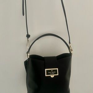 Kate Spade Reegan Black Shoulder Bag with Gold Accents. New with Tags.